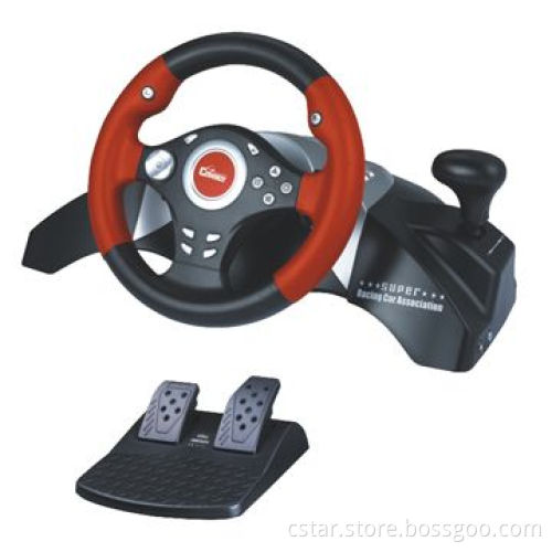 Steering Wheel for Xbox/GC/USB/PS2/PS1/PSX, with Built-in Hand Pedal